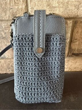 The Sak Blue Crochet Crossbody Phone Bag - Wallet